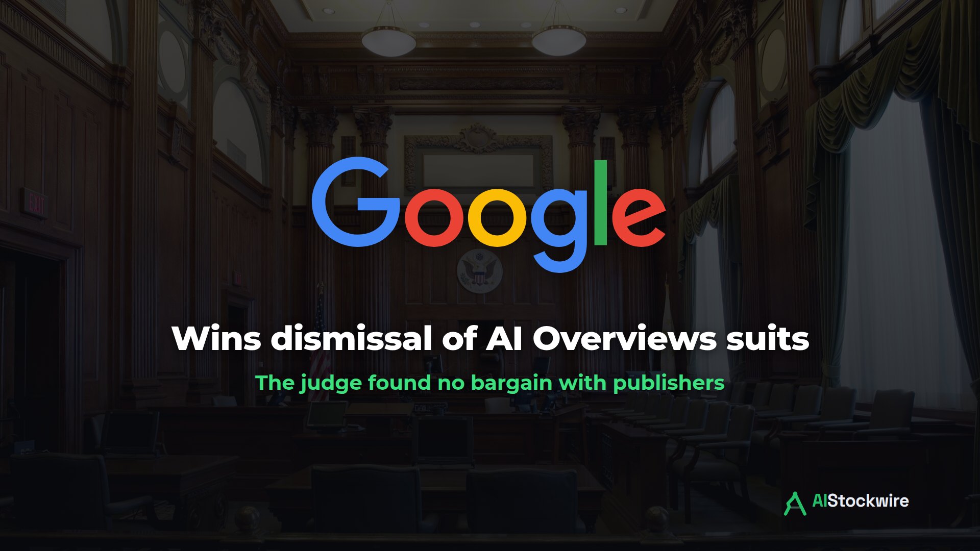 Google (GOOGL) wins dismissal of AI Overviews suits. The judge found no bargain between Google and publishers